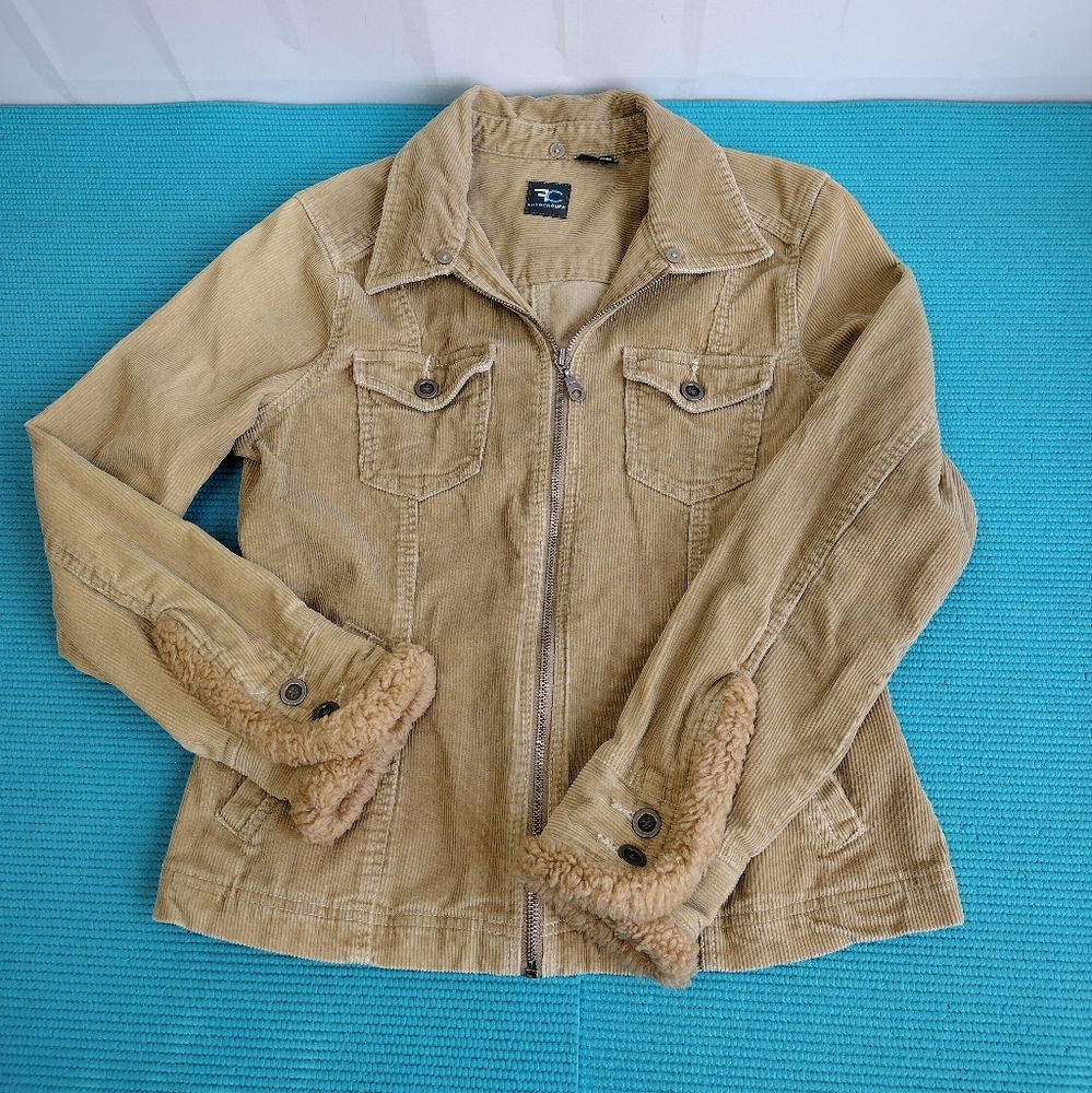 FRENCH CUFF Women’s Corduroy Full Zip Cotton Size M